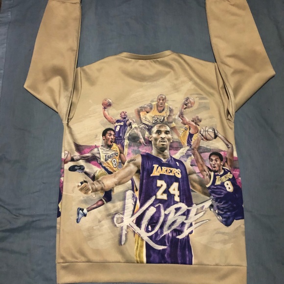 NBA Los Angeles Lakers vintage all over print crewneck Kobe BryantAwesome size L - Picture 3 of 4